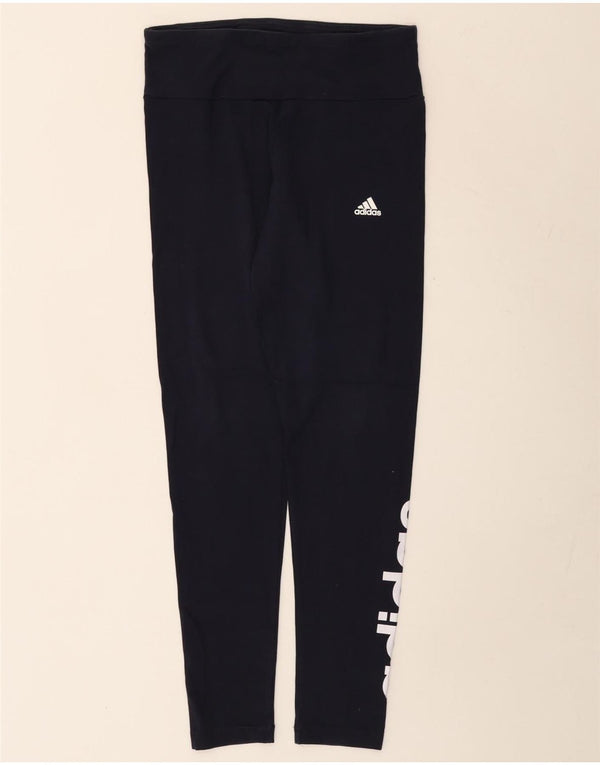 Adidas Womens Tight Fit Leggings UK 14/16 Medium  Navy Blue Cotton