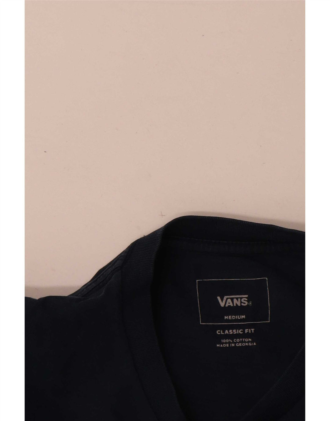 Vans Mens Classic Fit T-Shirt Top Medium Navy Blue Cotton