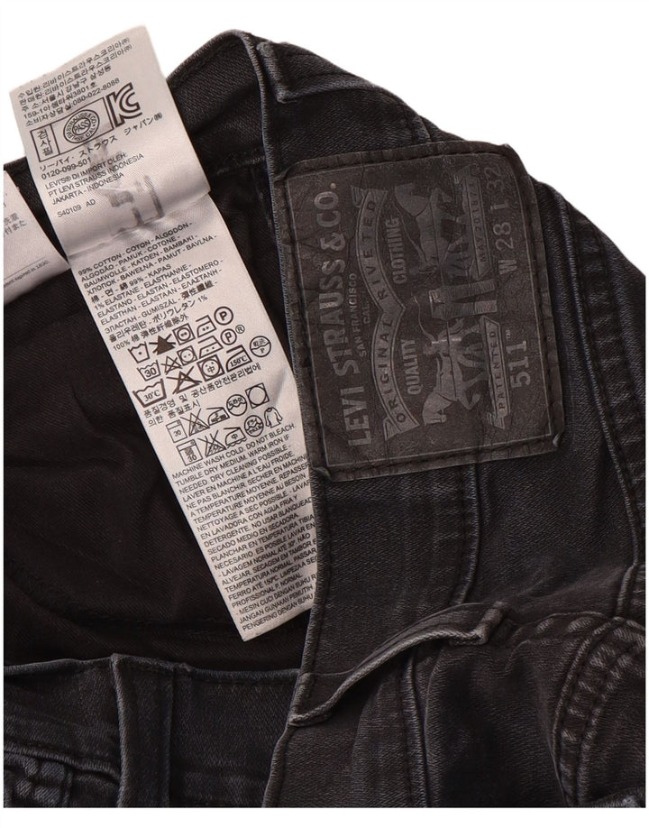 Levi's Womens 511 Slim Jeans W28 L32 Grey Cotton