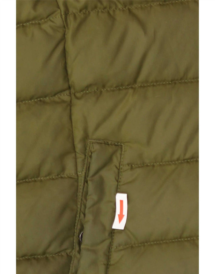 Tommy Hilfiger Womens Hooded Padded Jacket UK 10 Small Khaki Polyester