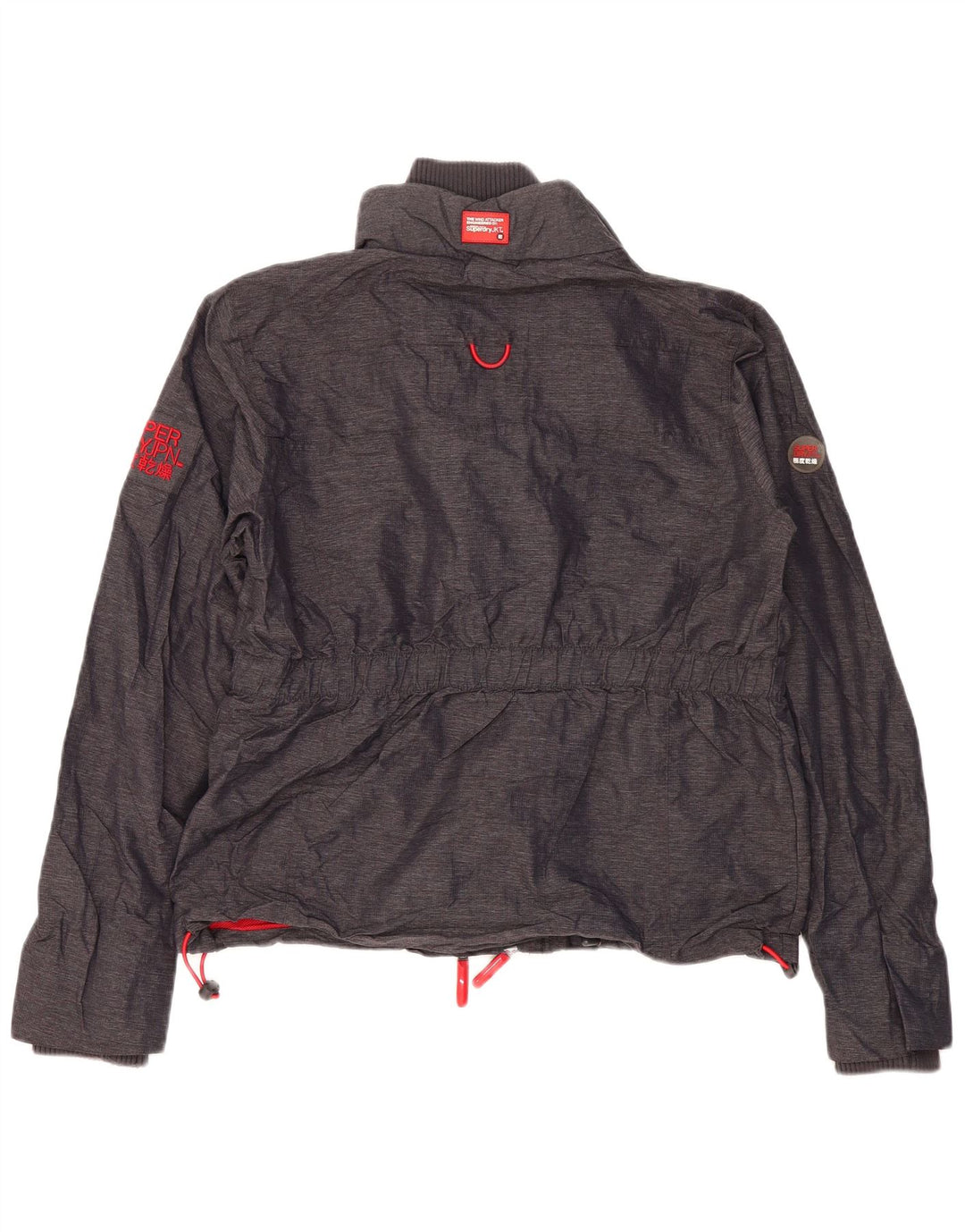 SUPERDRY Womens Windbreaker Jacket UK 18 XL Grey Polyester