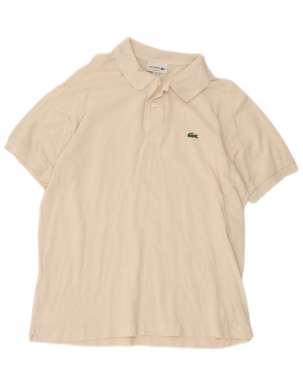 Lacoste Mens Classic Fit Polo Shirt Size 6 XL Off White Cotton