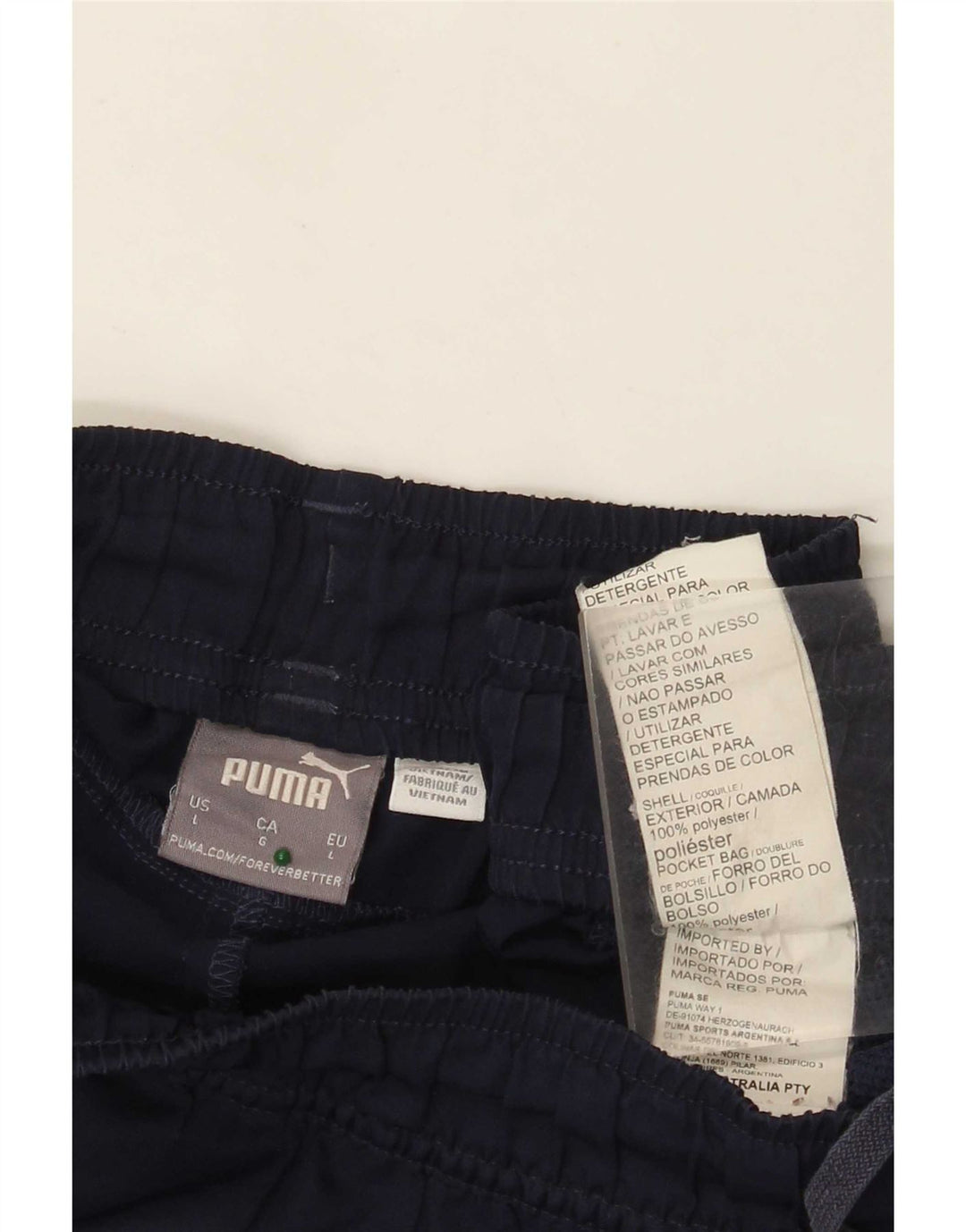 Puma Mens Bermuda Sport Shorts Large Navy Blue Polyester