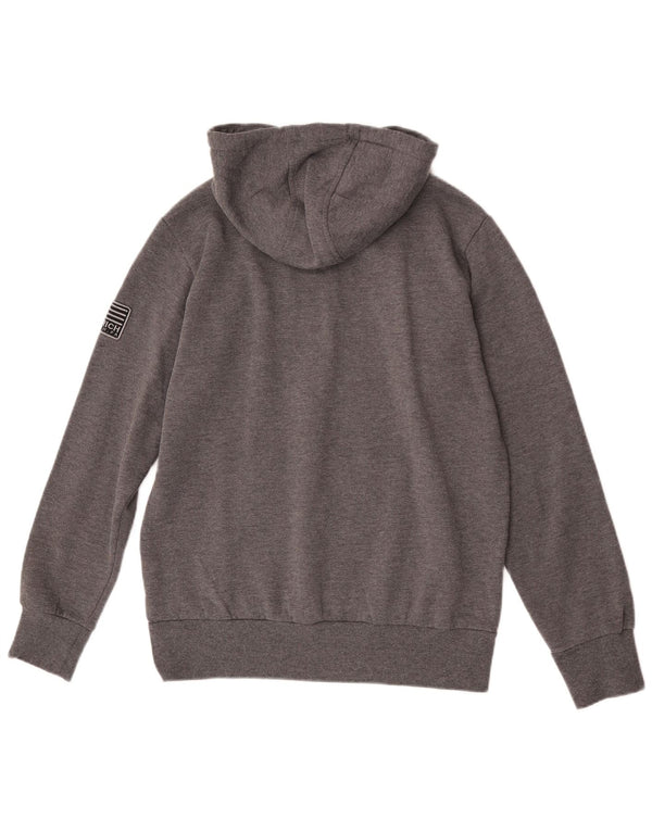 Woolrich Womens Penn-Rich Graphic Hoodie Jumper Large Grey Cotton