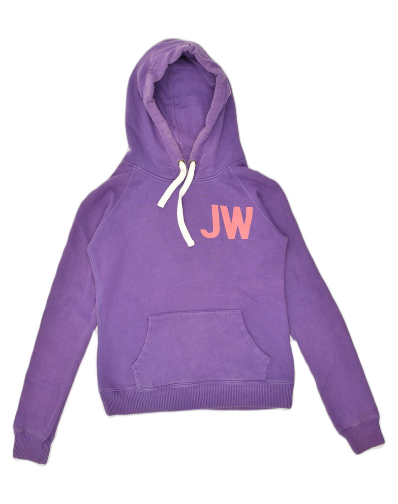 JACK WILLS Womens Graphic Hoodie Jumper UK 8 Small Purple Cotton | Vintage Jack Wills | Thrift | Second-Hand Jack Wills | Used Clothing | Messina Hembry 