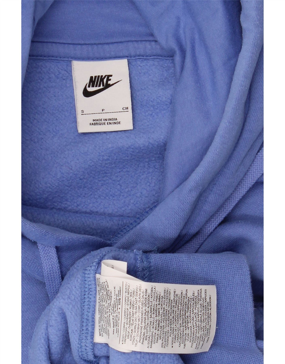 NIKE Mens Hoodie Jumper Small Blue Cotton