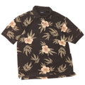 IZOD Mens Polo Shirt Medium Black Floral Cotton