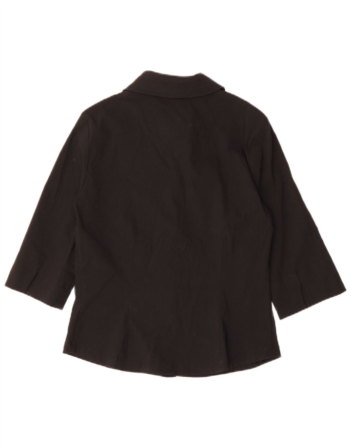 YESSICA Womens 3/4 Sleeve Shirt Blouse EU 38 Medium Black Viscose