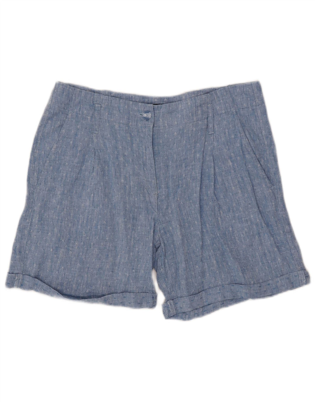 Marks & Spencer Womens Pegged Chino Shorts UK 12 Medium W32 Blue Geometric