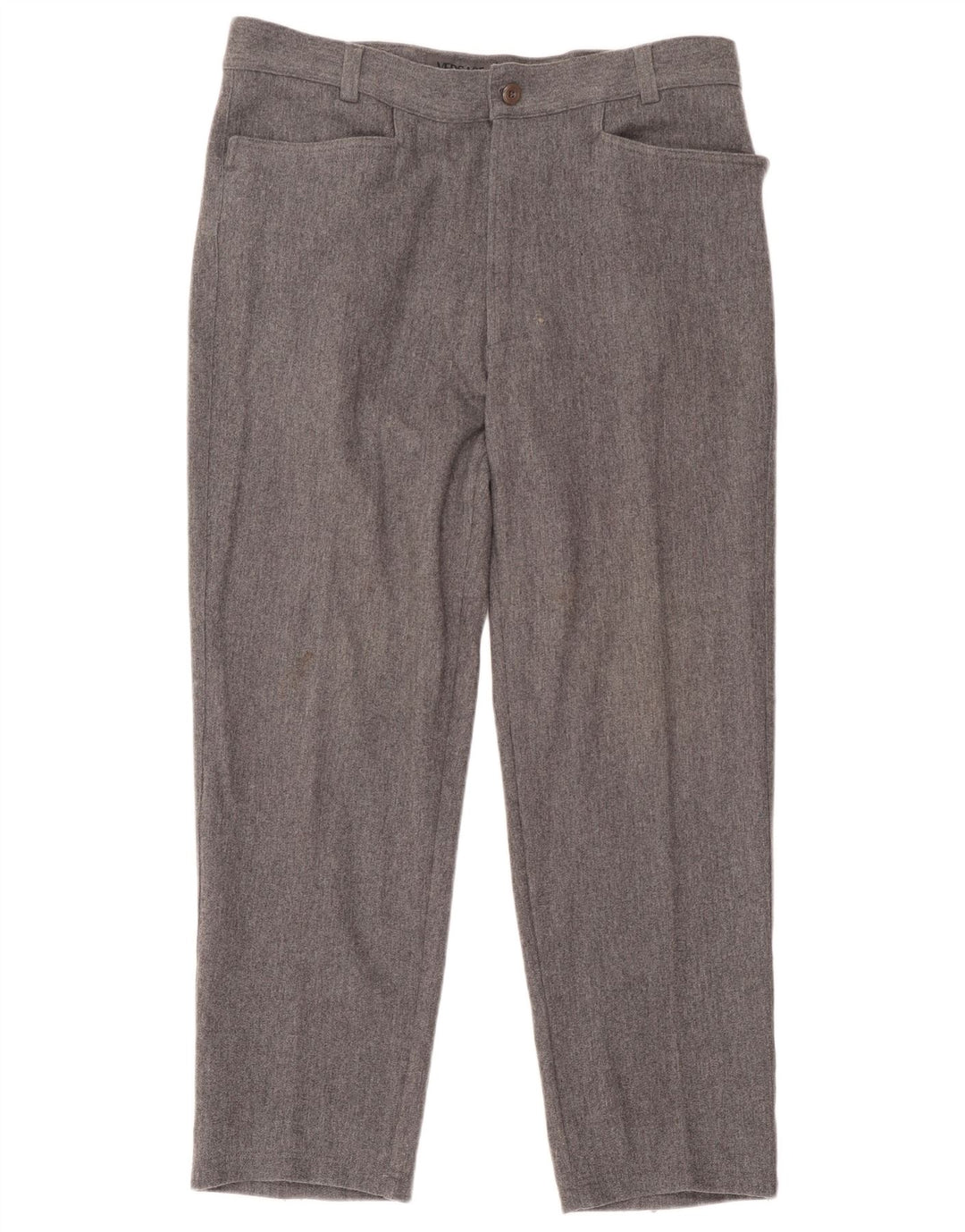 Versace Mens Straight Suit Trousers IT 52 XL W38 L29 Grey Wool