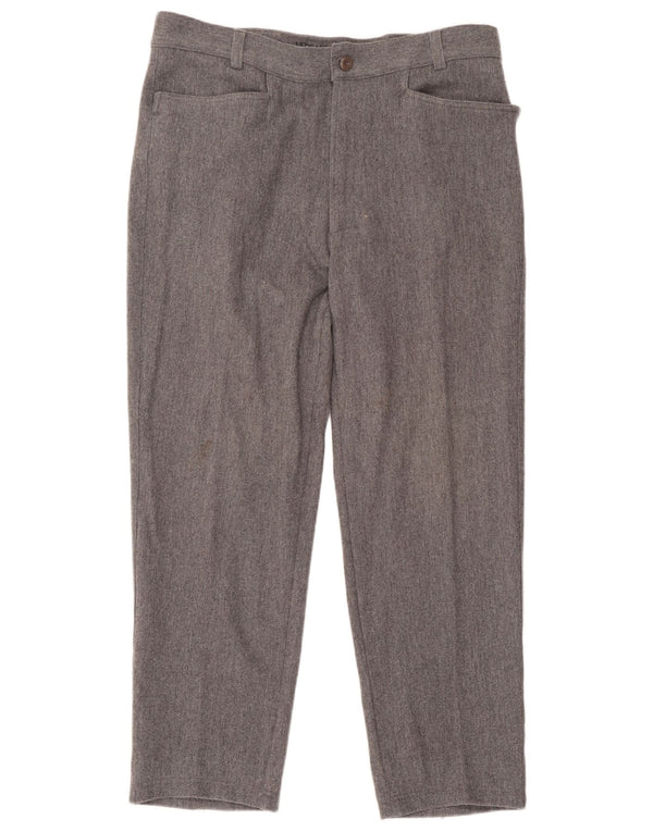 Versace Mens Straight Suit Trousers IT 52 XL W38 L29 Grey Wool
