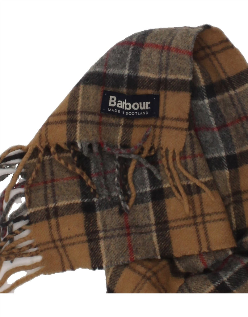 BARBOUR Mens Rectangle Scarf One Size Brown Plaid | Vintage Barbour | Thrift | Second-Hand Barbour | Used Clothing | Messina Hembry 