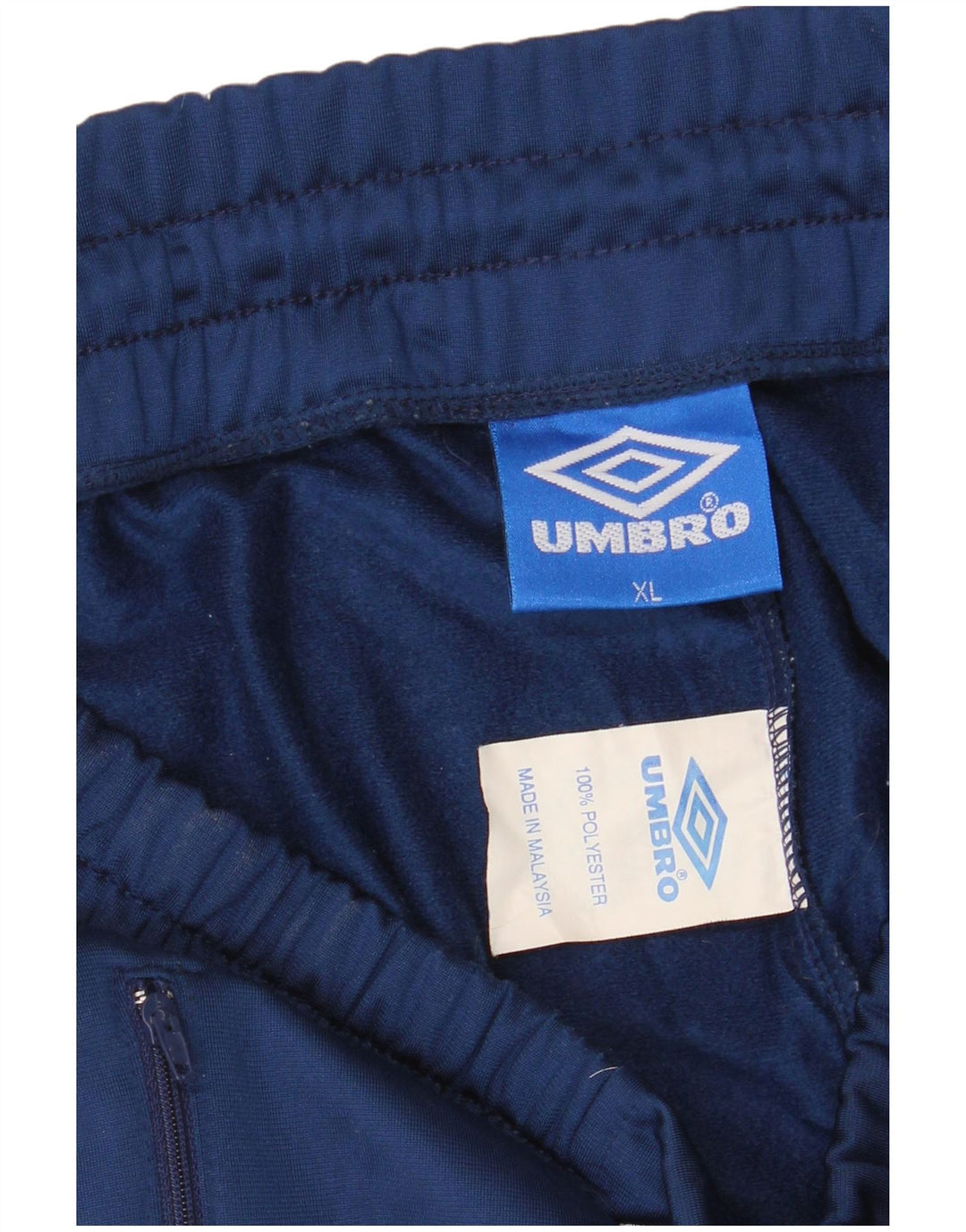 UMBRO Mens Graphic Tracksuit Trousers XL Navy Blue Colourblock Polyester