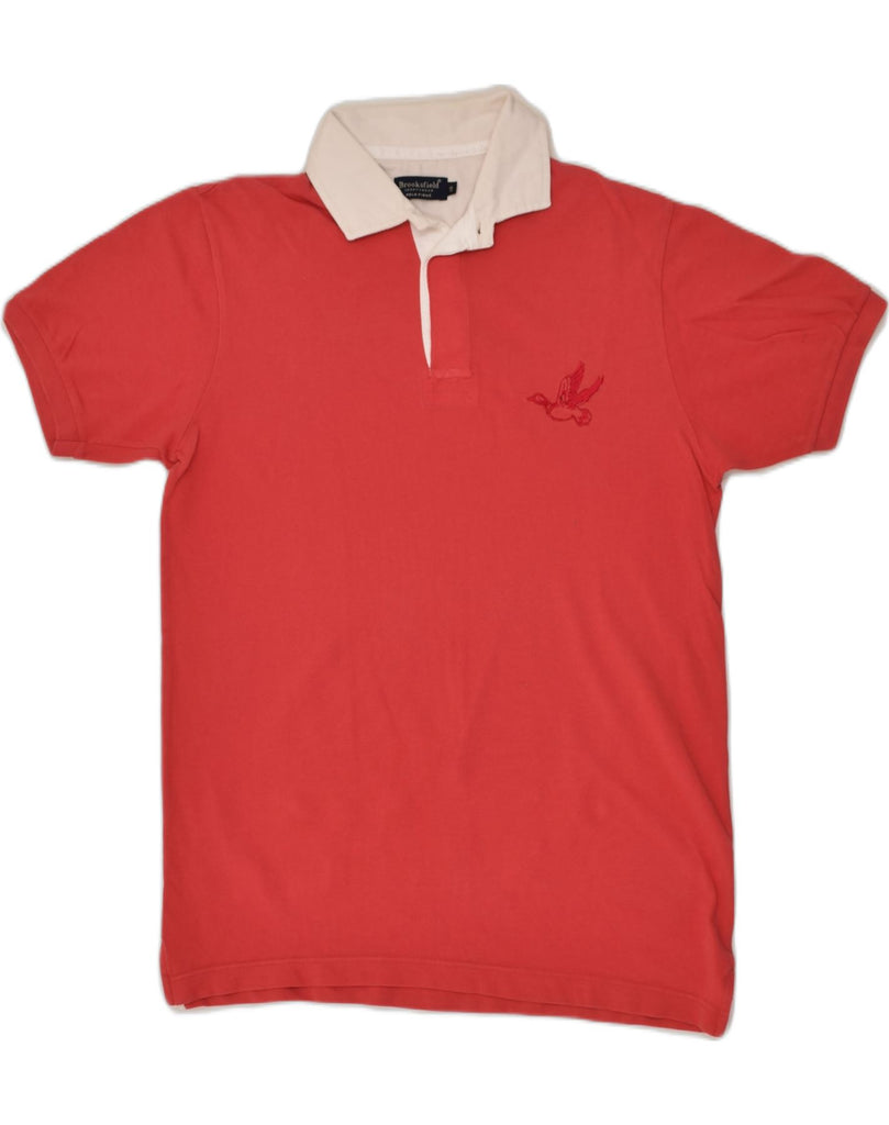 BROOKSFIELD Mens Polo Shirt IT 48 Small Red Cotton | Vintage Brooksfield | Thrift | Second-Hand Brooksfield | Used Clothing | Messina Hembry 