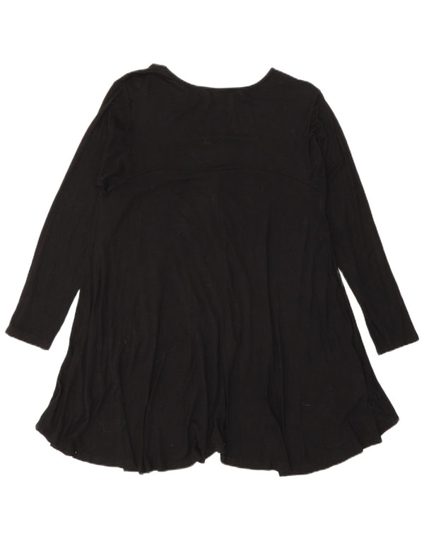 Zara Womens Long Sleeve Tunic Top UK 14 Large Black