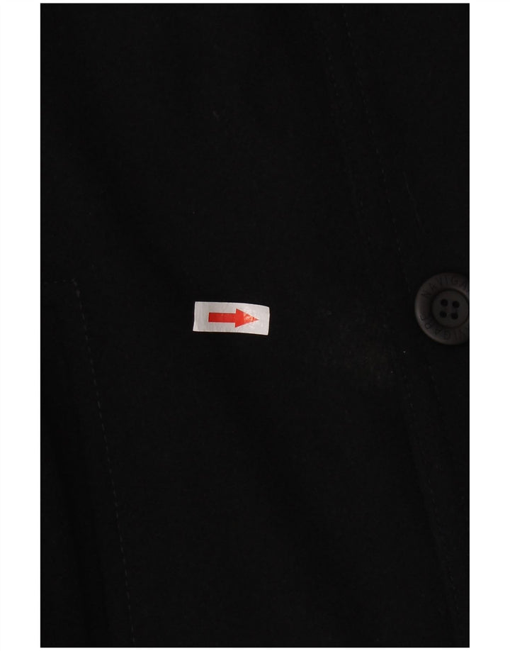 NAVIGARE Mens Overcoat UK 38 Medium Black Wool
