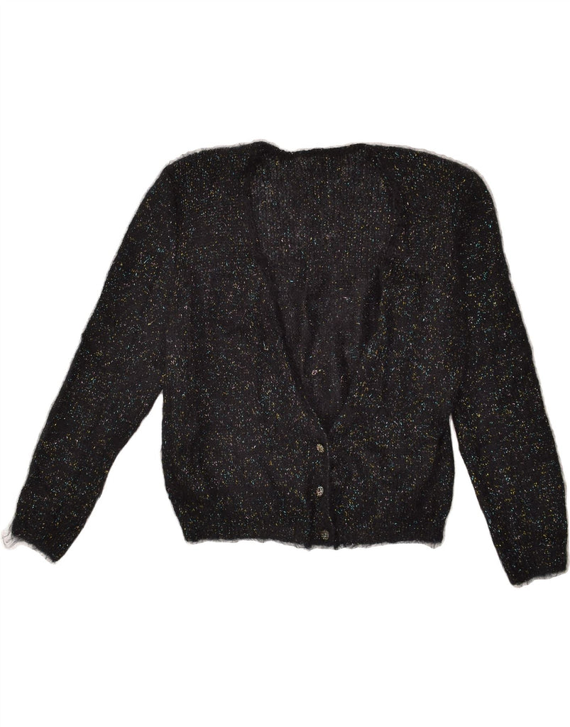 VINTAGE Womens Cardigan Sweater UK 12 Medium Black Flecked | Vintage Vintage | Thrift | Second-Hand Vintage | Used Clothing | Messina Hembry 