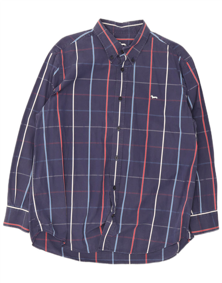 Harmont & Blaine Mens Regular Fit Shirt 2XL Blue Check