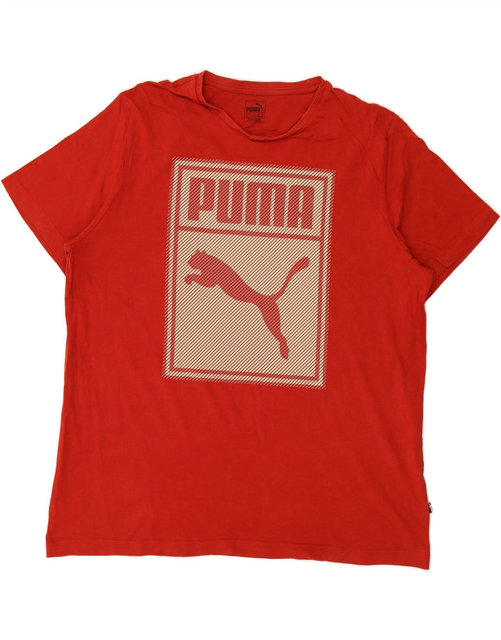 PUMA Mens Graphic T-Shirt Top 2XL Red Cotton Vintage Puma and Second-Hand Puma from Messina Hembry 