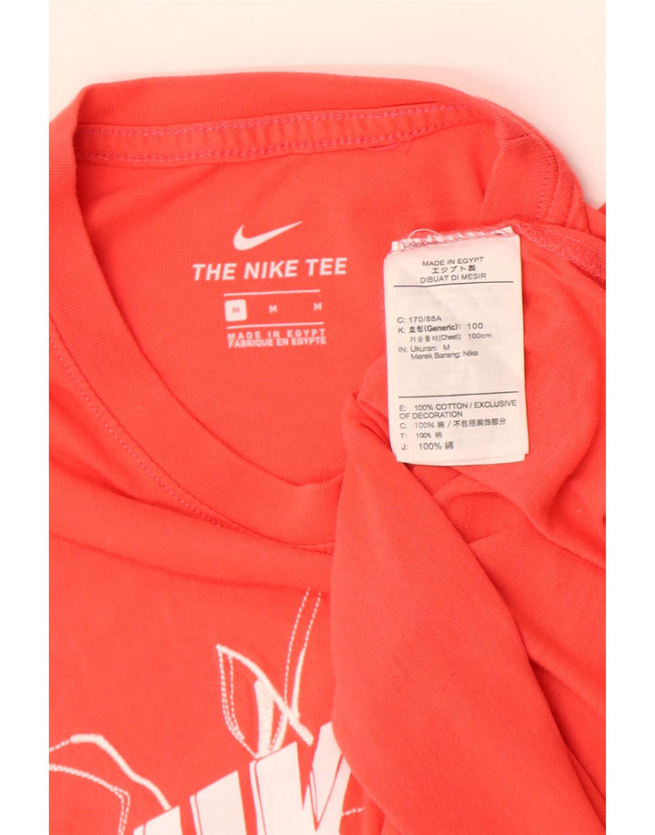 Nike Mens Graphic T-Shirt Top Medium Orange Cotton