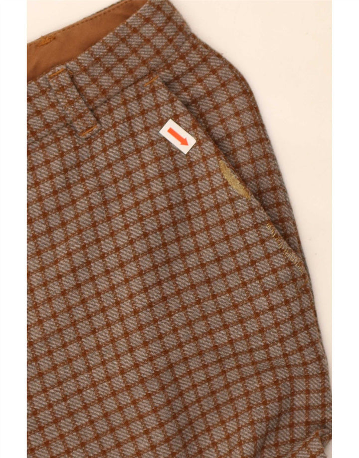 Pinko Womens Slim Chino Trousers W26 L26 Brown Check Polyester
