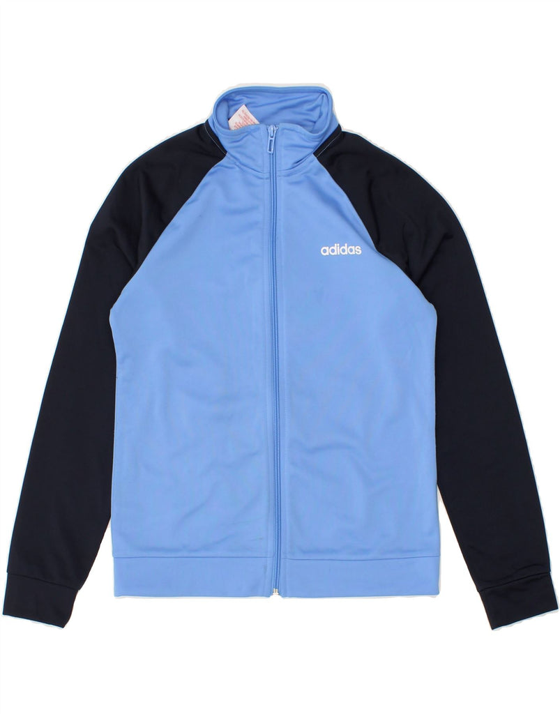 ADIDAS Boys Graphic Tracksuit Top Jacket 11-12 Years Blue Colourblock Vintage Adidas and Second-Hand Adidas from Messina Hembry 