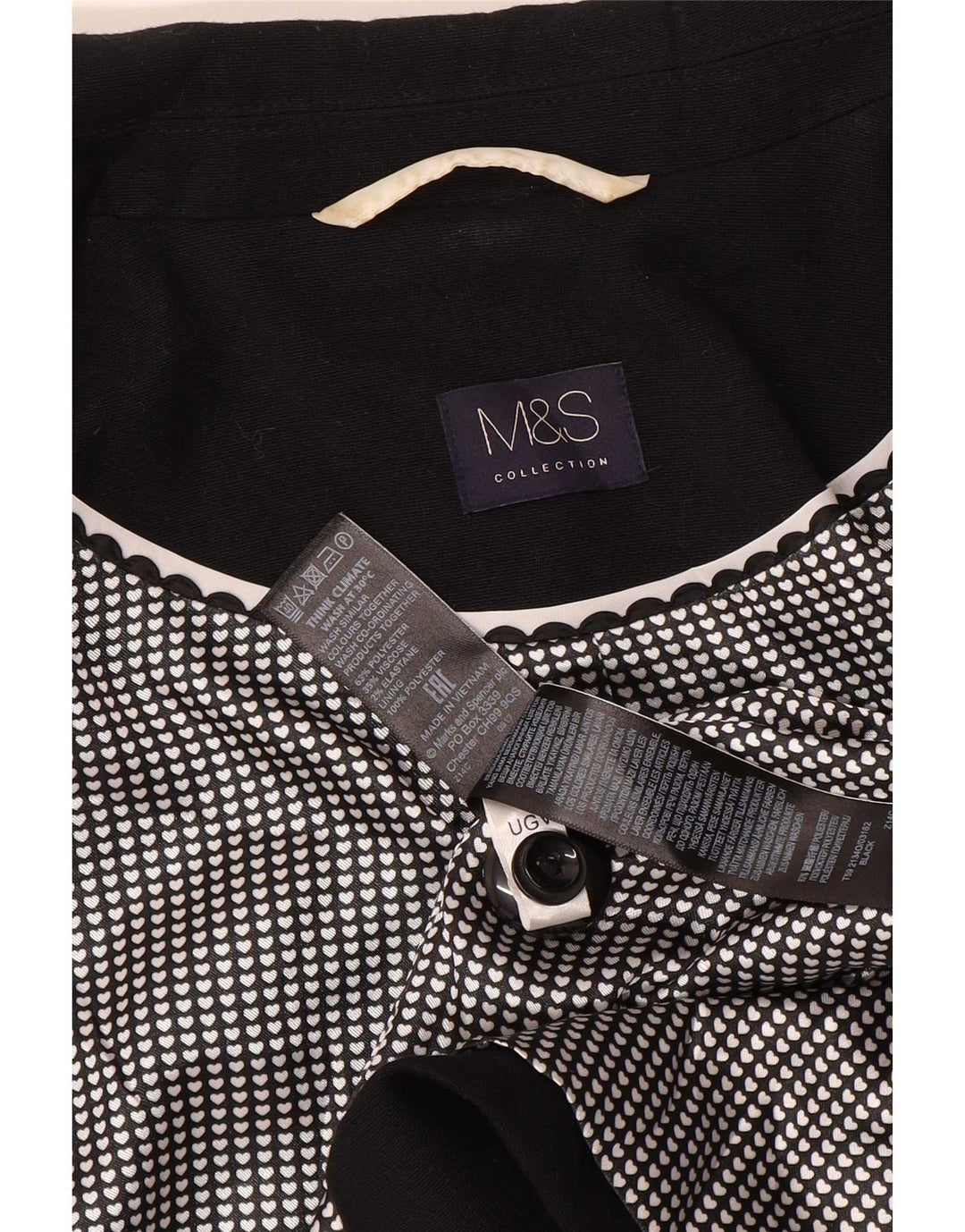 Marks & Spencer Womens 1 Button Blazer Jacket UK 20 2XL Black Polyester