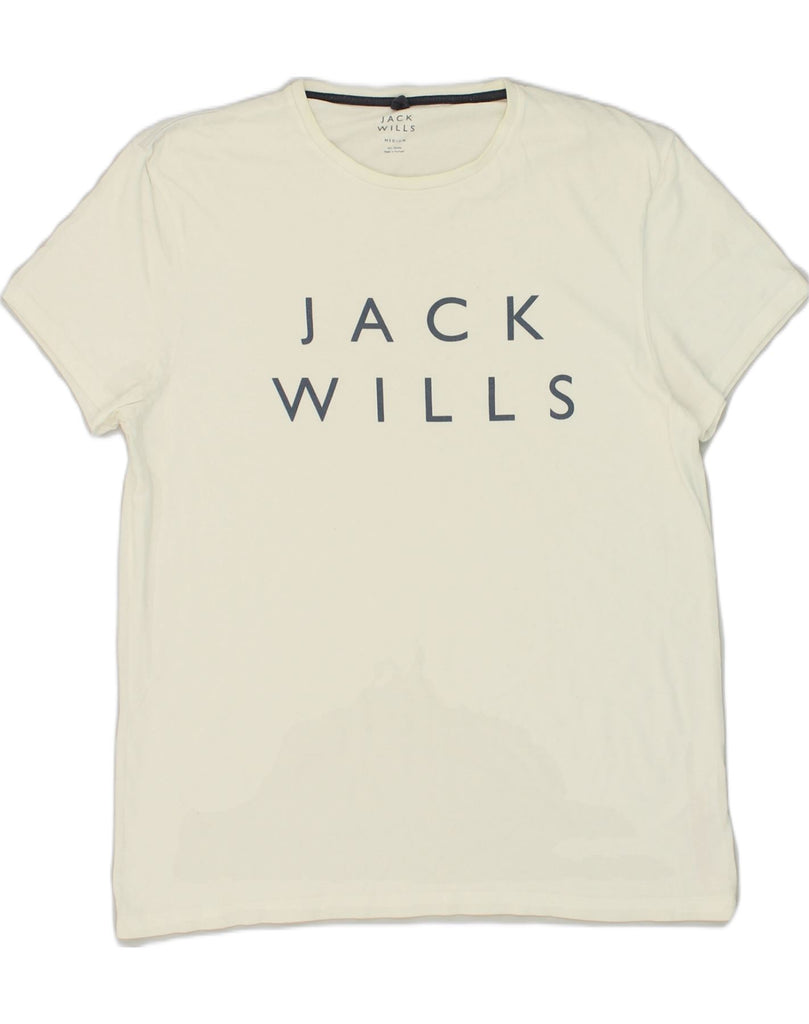 JACK WILLS Mens Graphic T-Shirt Top Medium White Cotton | Vintage Jack Wills | Thrift | Second-Hand Jack Wills | Used Clothing | Messina Hembry 