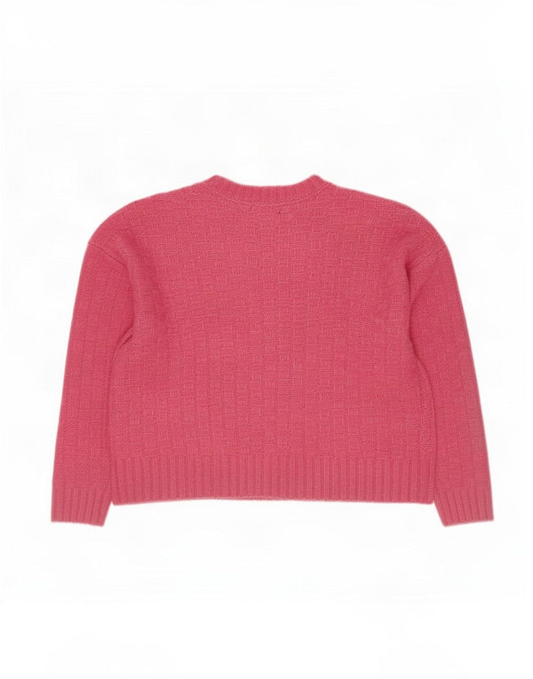 Marks & Spencer Womens Oversized V-Neck Jumper Sweater UK 18 XL Pink