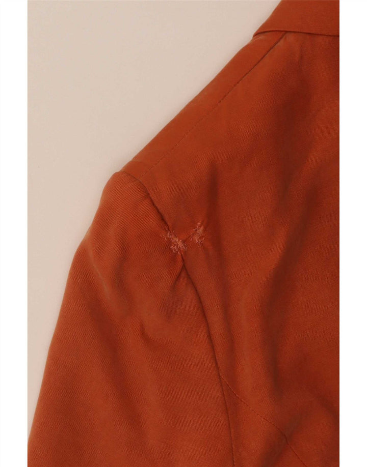 Monsoon Womens 3 Button Short Sleeve Blazer Jacket UK 12 Medium Orange
