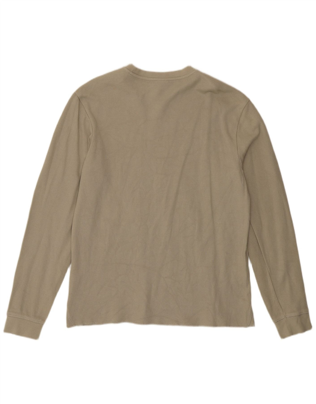 Zara Mens Top Long Sleeve Medium Beige Cotton