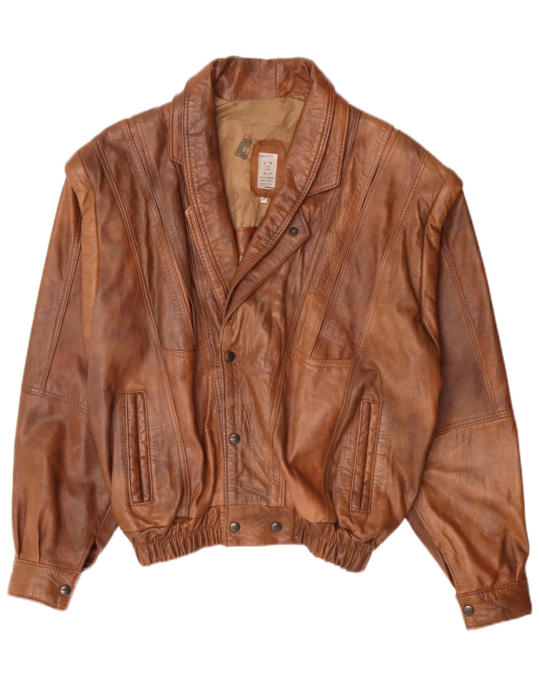 Vintage Mens Leather Jacket UK 38 Medium Brown Leather