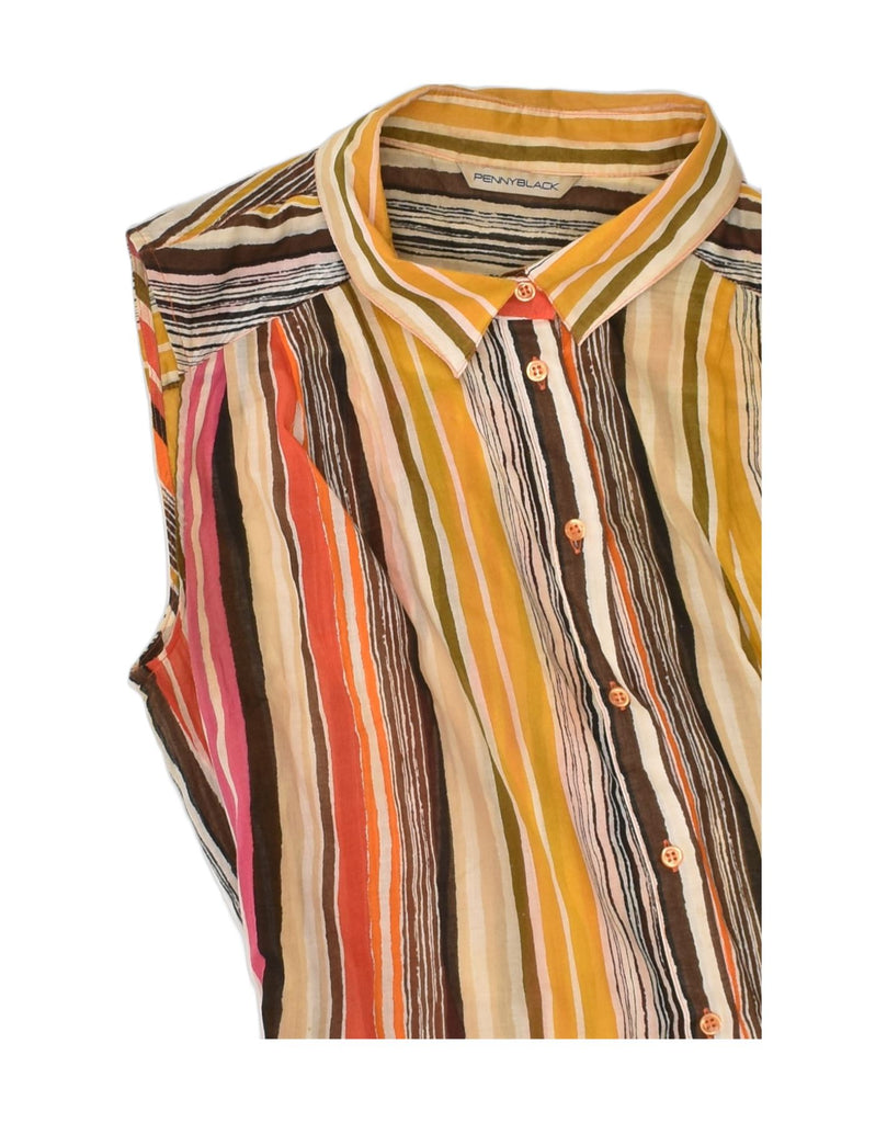 PENNY BLACK Womens Tunic Shirt Blouse UK 12 Medium Multicoloured Striped | Vintage Penny Black | Thrift | Second-Hand Penny Black | Used Clothing | Messina Hembry 