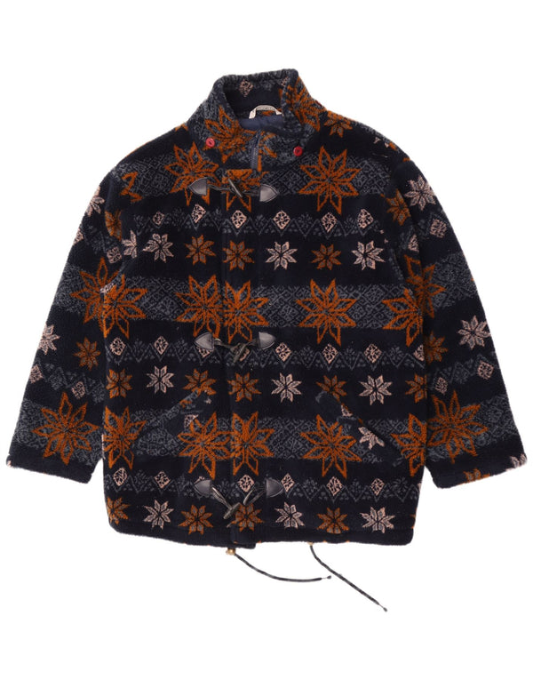 Astrolabio Mens Fleece Jacket UK 40 Large Navy Blue Floral Polyester