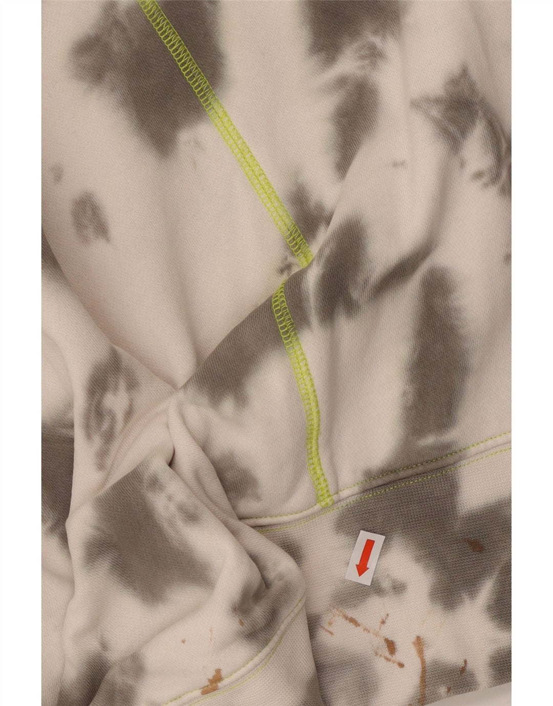 NIKE Womens Crop Sweatshirt Jumper UK 12 Medium Off White Tie Dye