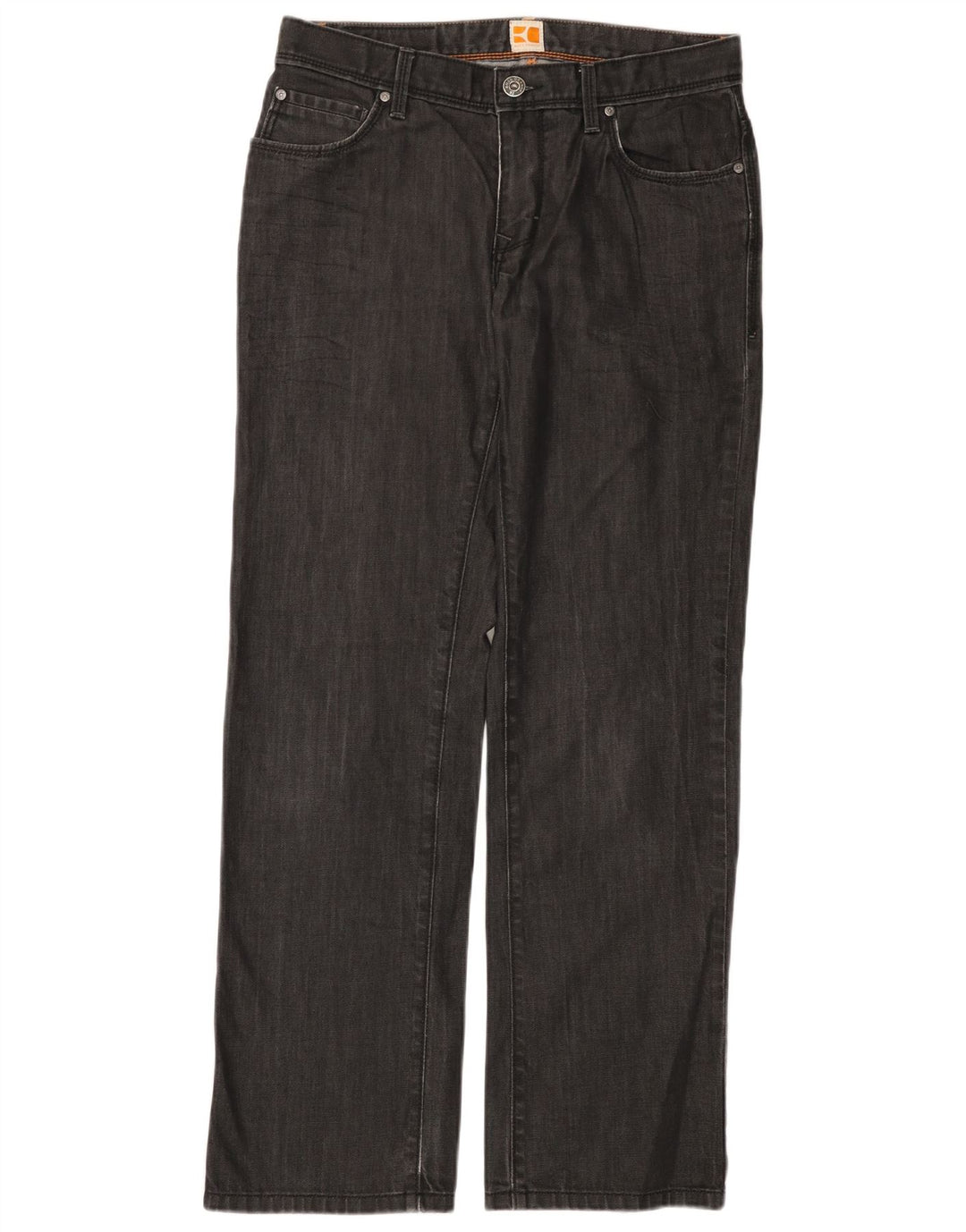 HUGO BOSS Womens Straight Jeans W33 L32 Grey Cotton