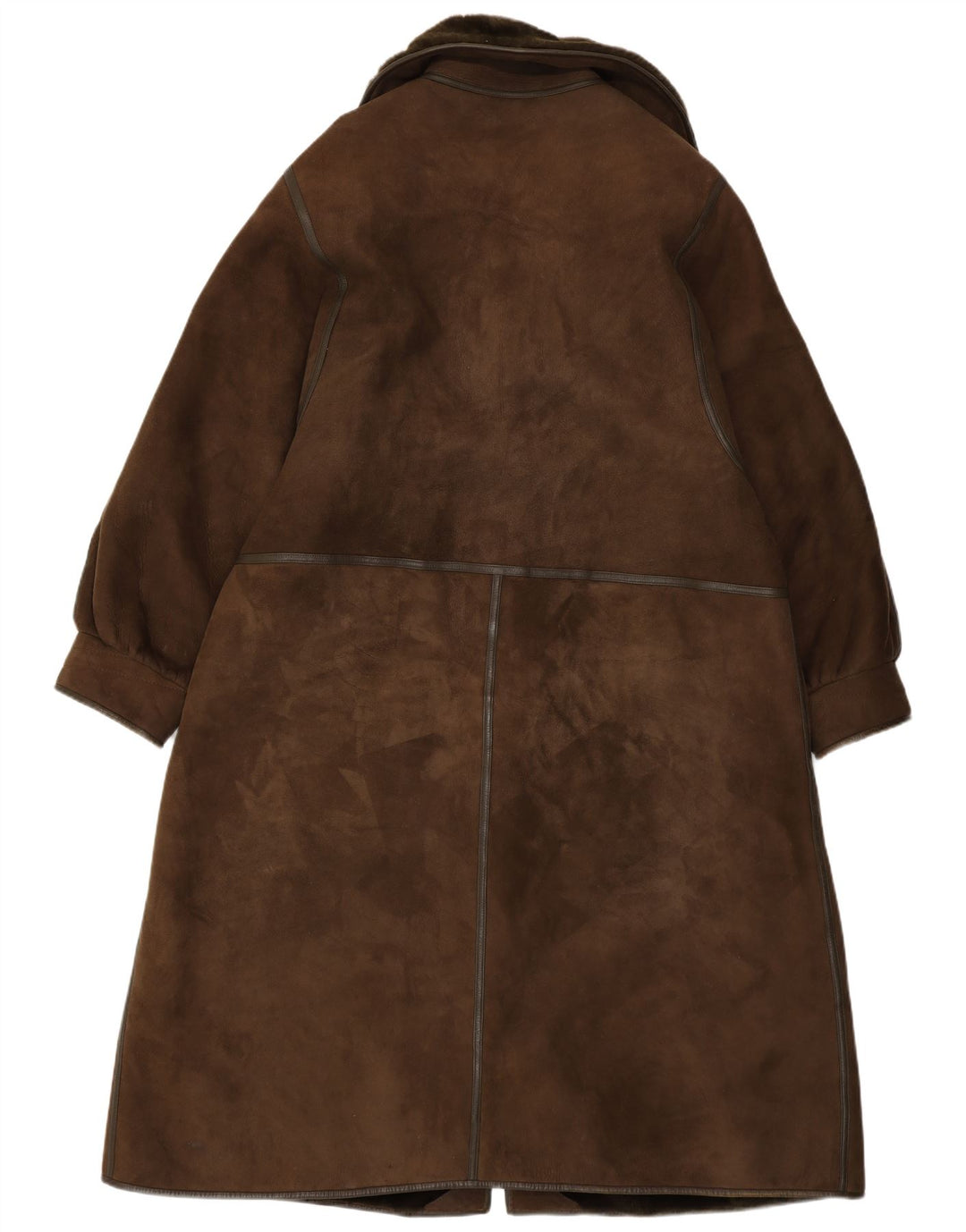 Vintage Womens Shearling Shearling Coat IT 50 XL Brown Shearling