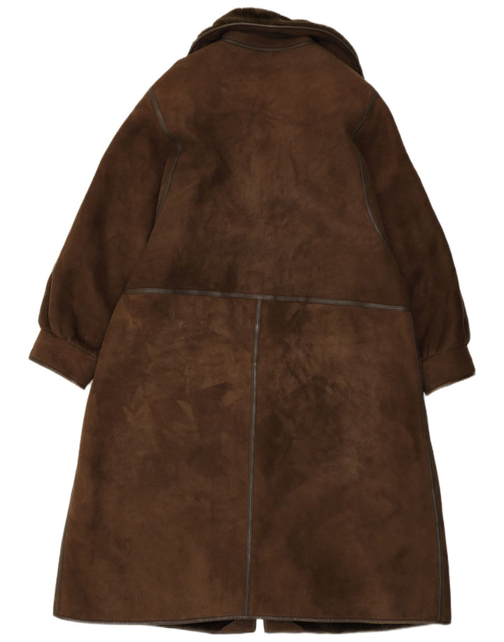 Vintage Womens Shearling Shearling Coat IT 50 XL Brown Shearling