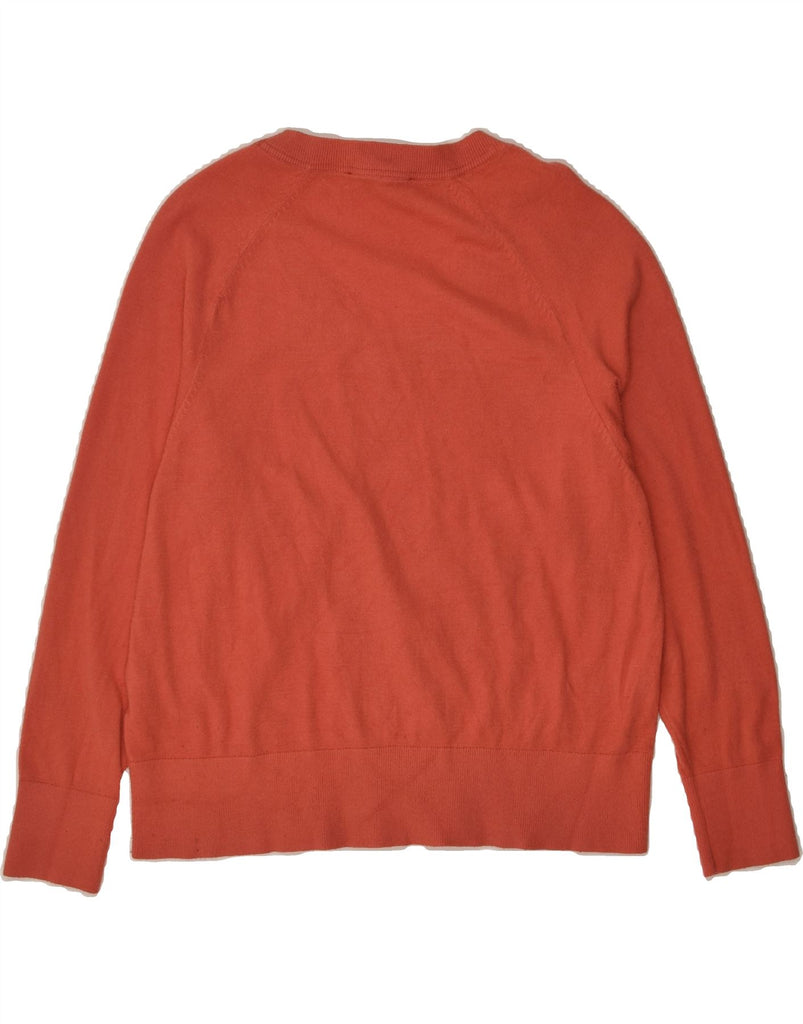 TOMMY HILFIGER Womens V-Neck Jumper Sweater UK 10 Small Orange Viscose | Vintage Tommy Hilfiger | Thrift | Second-Hand Tommy Hilfiger | Used Clothing | Messina Hembry 