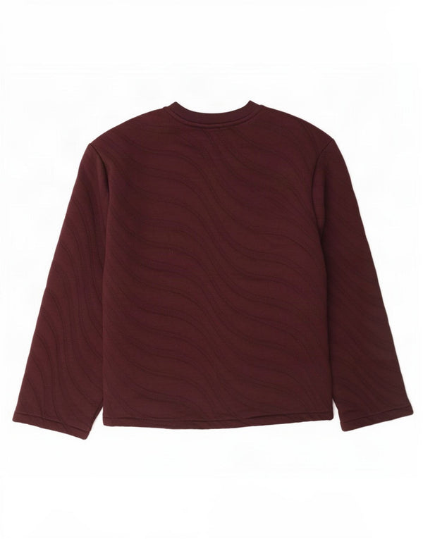Zara Womens Oversized Sweatshirt Jumper UK 10 Small Burgundy Striped