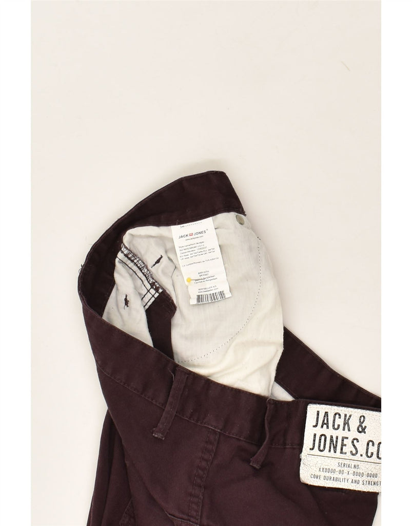 JACK & JONES Mens Banana Casual Trousers W34 L30  Maroon Cotton | Vintage Jack & Jones | Thrift | Second-Hand Jack & Jones | Used Clothing | Messina Hembry 