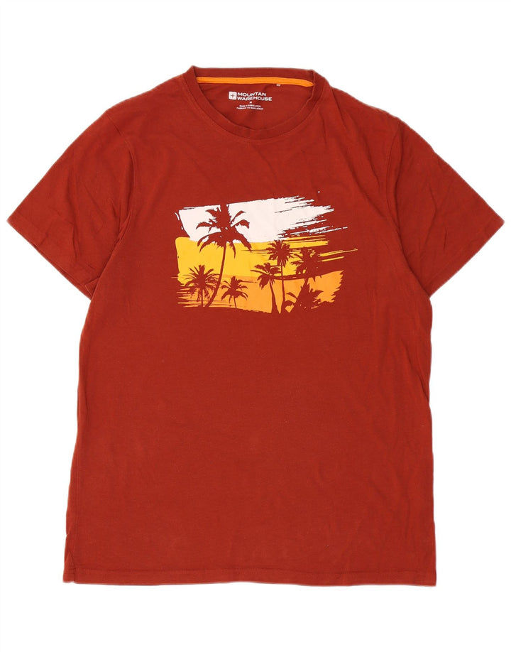 MOUNTAIN WAREHOUSE Mens Graphic T-Shirt Top Medium Red Cotton