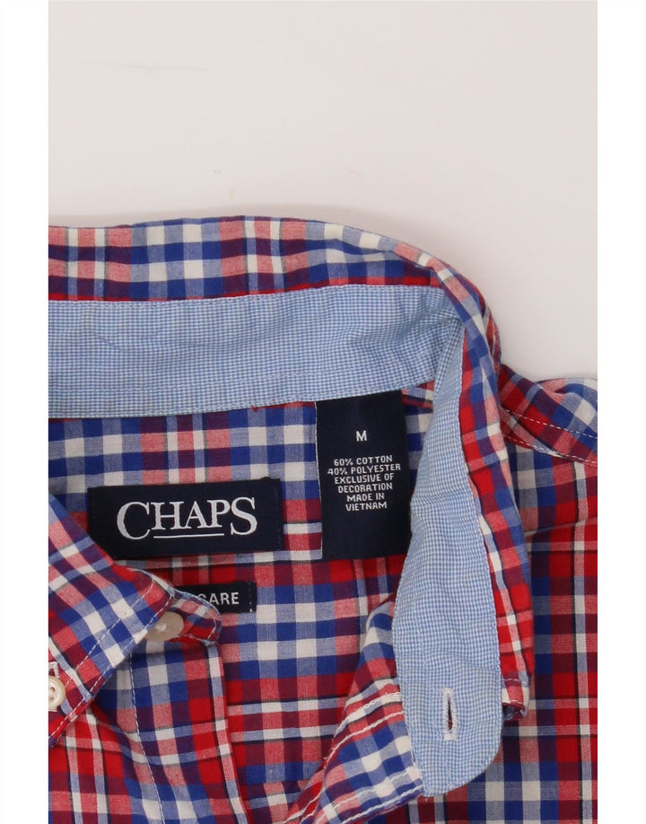 CHAPS Mens Short Sleeve Shirt Medium Red Check Cotton Vintage Chaps and Second-Hand Chaps from Messina Hembry 