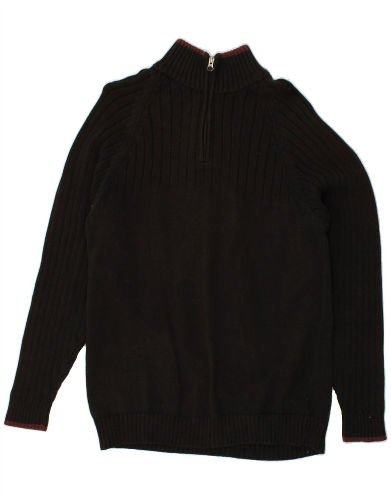 COLUMBIA Mens Zip Neck Jumper Sweater Medium Black Cotton | Vintage Columbia | Thrift | Second-Hand Columbia | Used Clothing | Messina Hembry 