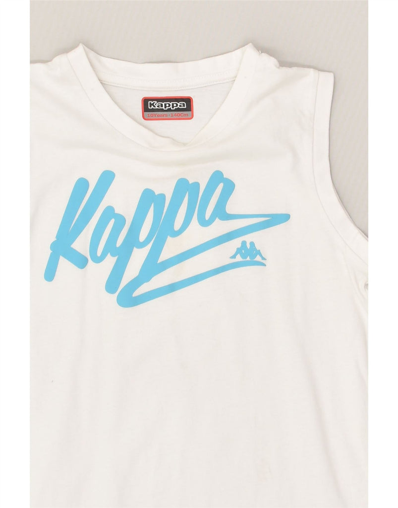 KAPPA Boys Graphic Vest Top 9-10 Years White Cotton | Vintage Kappa | Thrift | Second-Hand Kappa | Used Clothing | Messina Hembry 