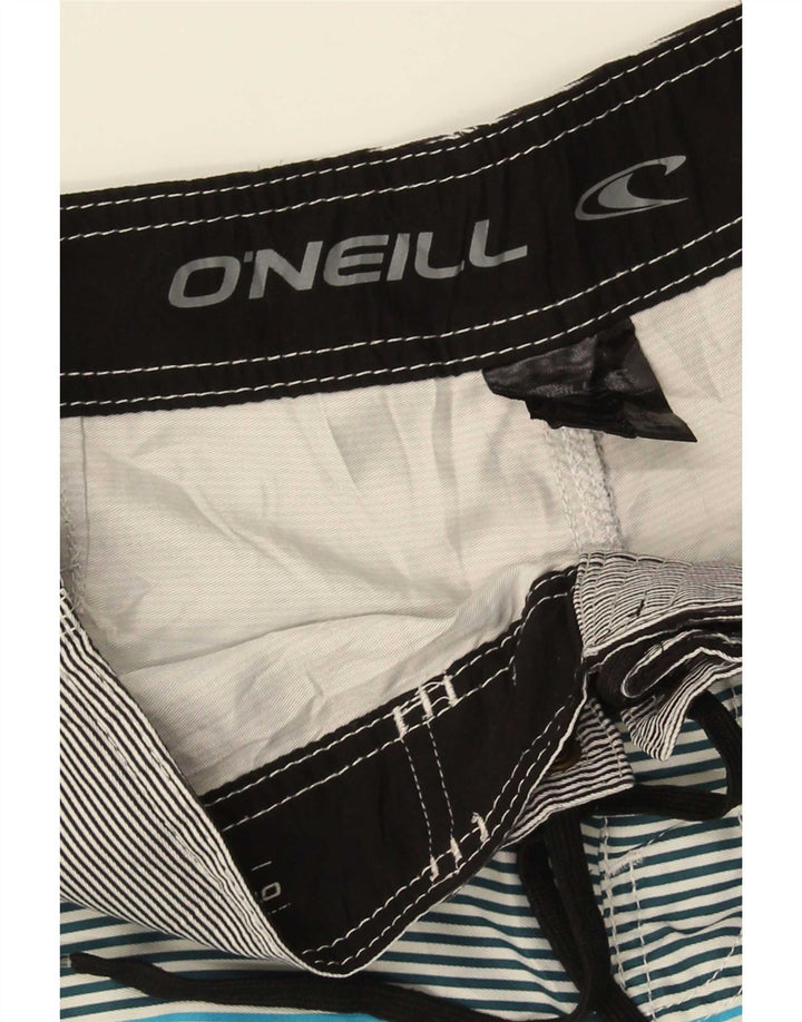 O'Neill Mens Swimming Shorts Small Multicoloured Striped Polyester
