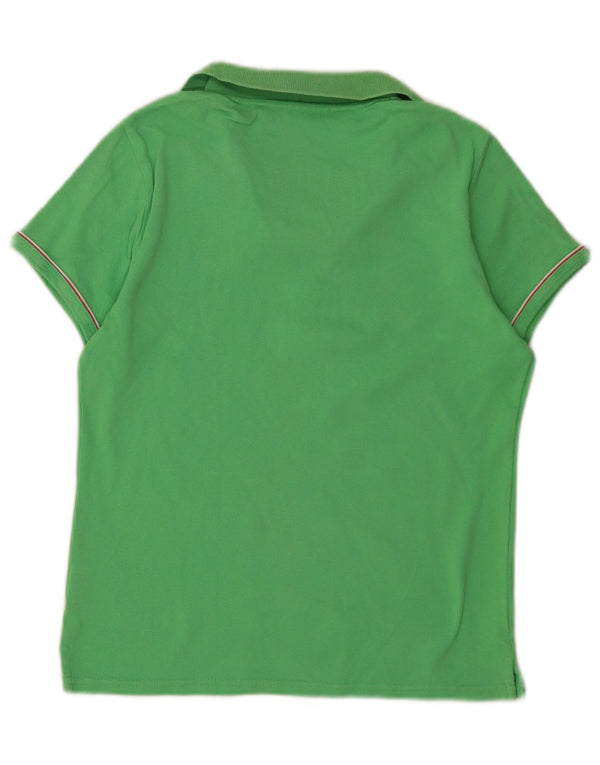 Tommy Hilfiger Womens Polo Shirt UK 12 Medium Green Cotton