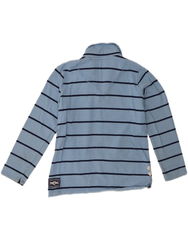 Crew Clothing Womens Zip Neck Sweatshirt Jumper UK 10 Small Blue Striped