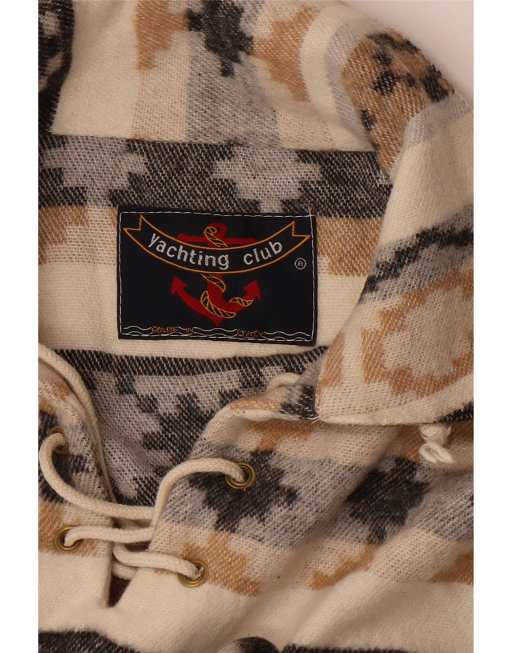 Yachting Club Mens Pullover Flannel Shirt Large Multicoloured Geometric