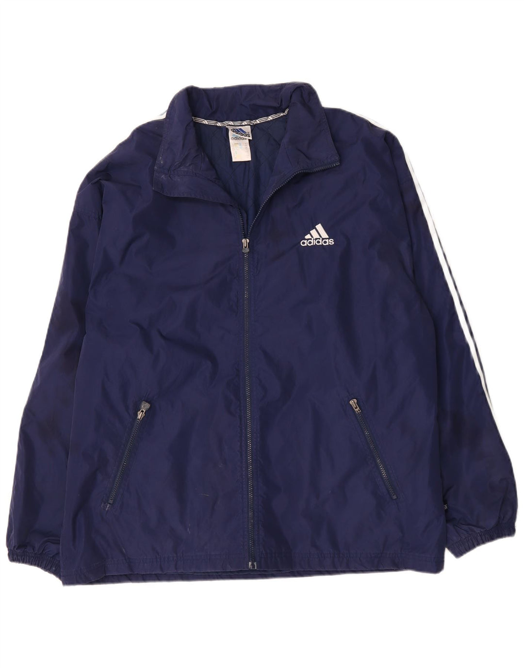 Adidas Mens Windbreaker Jacket UK 44/46 Large Navy Blue Polyamide